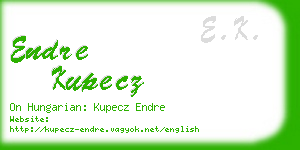 endre kupecz business card